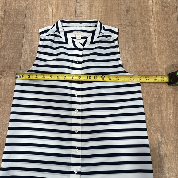 J. Crew Button Front Striped Tank Navy & White Size 0 - Picture 5 of 8